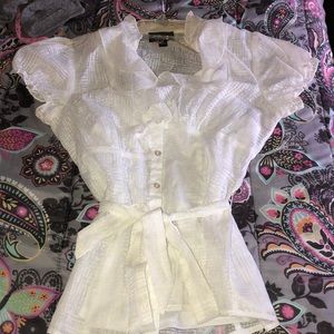 White blouse with shirt underneath